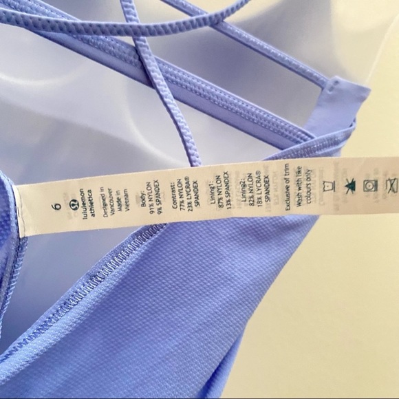 (R) Lululemon Flow and Go Tank Built in Bra Lullaby Blue Size 6 - Picture 7 of 15